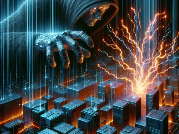 "Illustration of memory corruption vulnerability exploitation by hackers, depicting a digital landscape with highlighted code snippets and warning symbols, representing cybersecurity threats and tactics in computer systems."