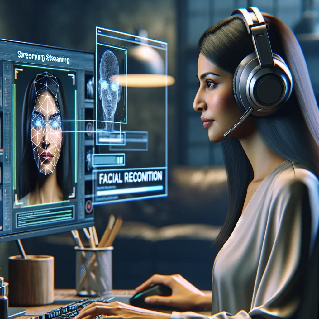 "Facial recognition technology in action: Innovative Twitch streamer enhancing game accessibility for diverse audiences through advanced streaming techniques."