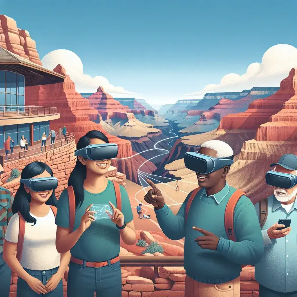"Augmented Reality tour at Grand Canyon Visitor Center showcasing interactive features of National Park Service experiences, enhancing visitor engagement and education."
