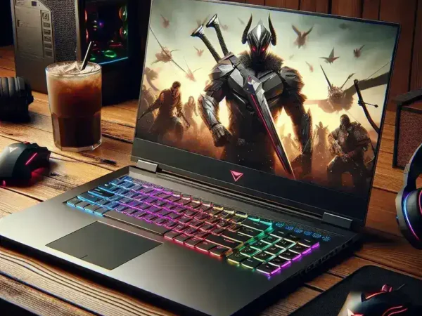 "MSI Raider 18 HX AI gaming laptop showcased in a sleek design, highlighting its advanced features and performance capabilities as the top choice in U.S. gaming laptop polls."