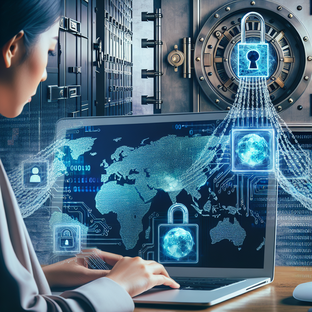 "AI-driven fraud detection system showcasing advanced technology in banking security, illustrating algorithms analyzing data to combat cybercrime and enhance financial safety."